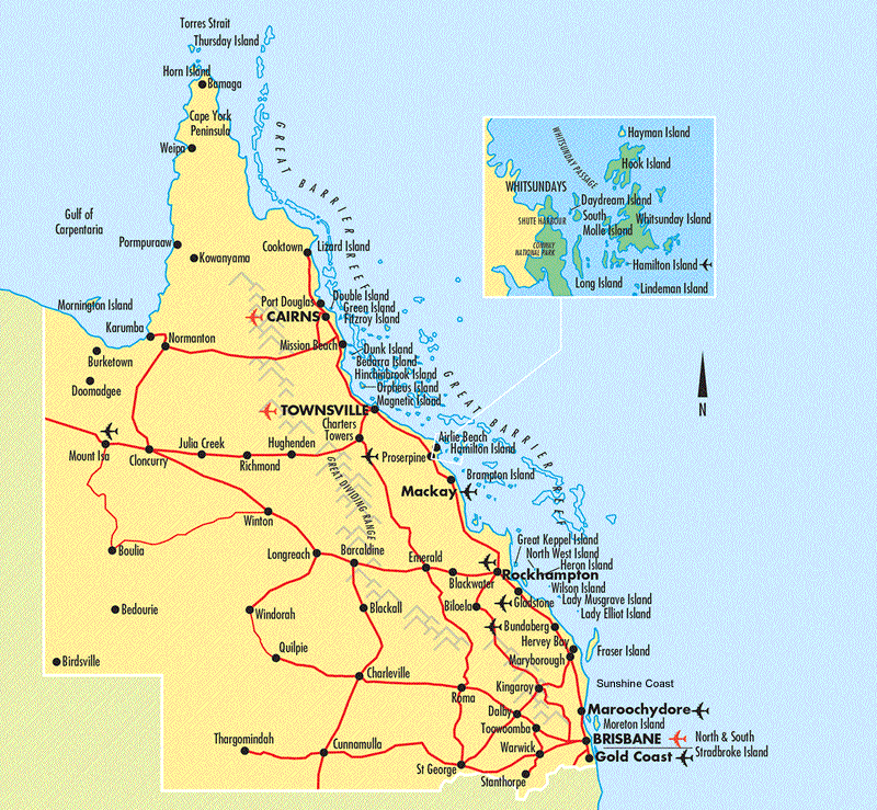 Queensland Australien Karte | Landkarte